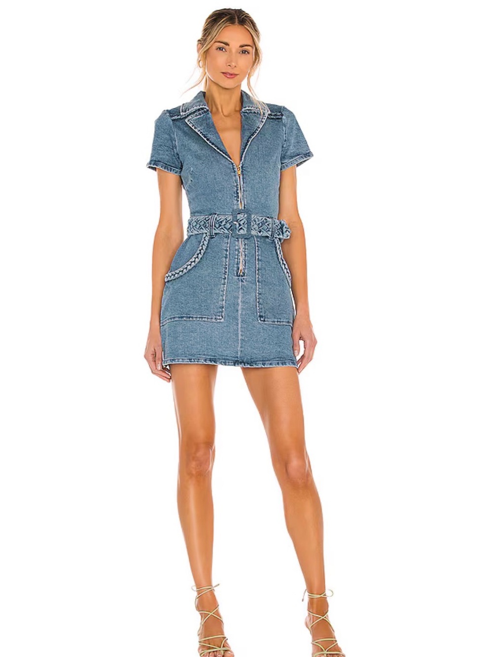REVOLVE Outlaw Dress in Tide, Show Me Your Mumu, Denim Mini Dress in Light Blue